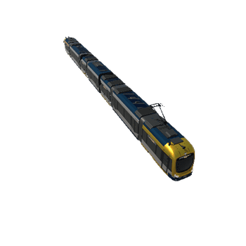 Lowpoly Tram_9_Yellow_Mesh